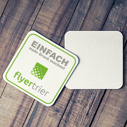 Bierdeckel quadratisch (Topseller), 4/0-farbig einseitig bedruckt