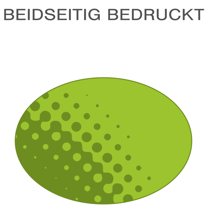Displaykarton oval (oval konturgefräst) <br>beidseitig 4/4-farbig bedruckt