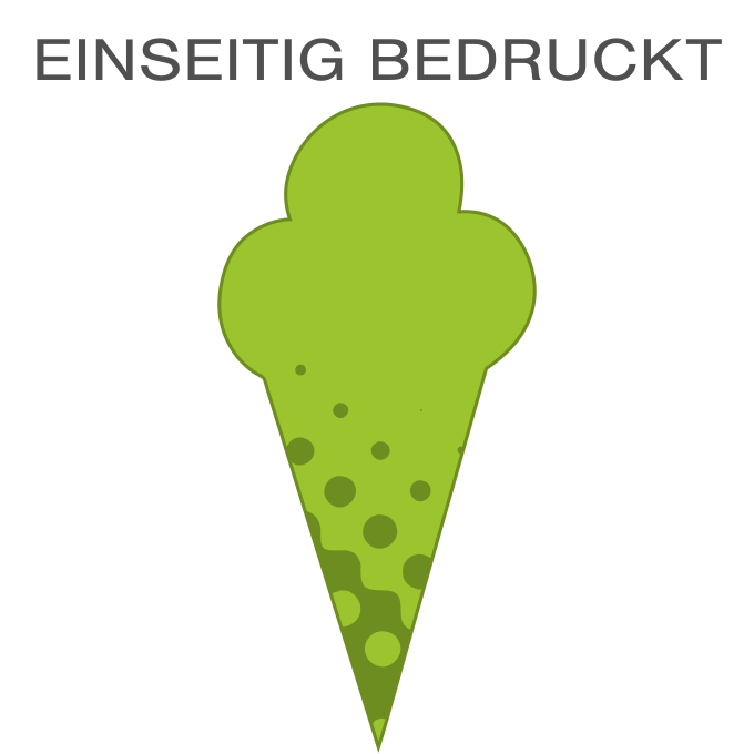 Hochwertige Fassadenfolie in Eis-Form konturgeschnitten <br>einseitig 4/0-farbig bedruckt
