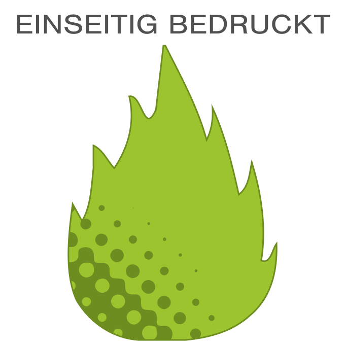 Hochwertige Fassadenfolie in Feuer-Form konturgeschnitten <br>einseitig 4/0-farbig bedruckt