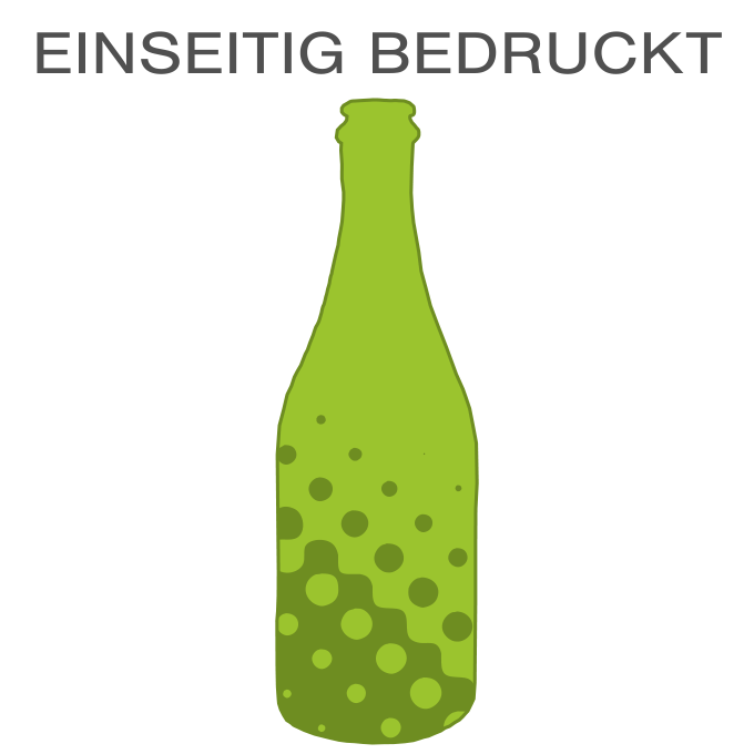 Hochwertige Fassadenfolie in Flasche-Form konturgeschnitten <br>einseitig 4/0-farbig bedruckt