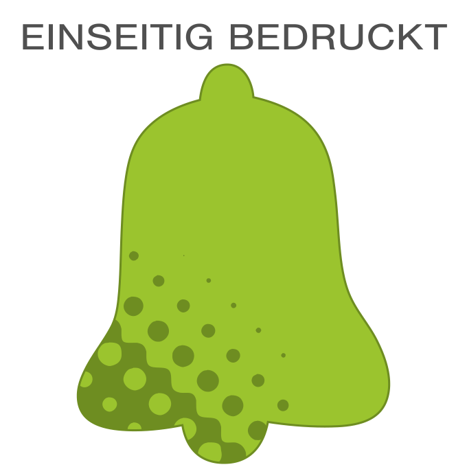 Hochwertige Fassadenfolie in Glocke-Form konturgeschnitten <br>einseitig 4/0-farbig bedruckt