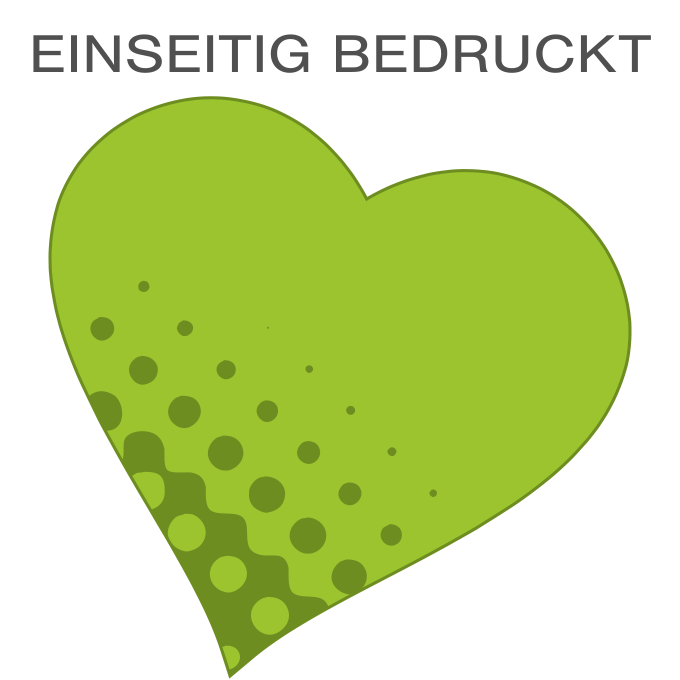 Hochwertige Fassadenfolie in Herz-Form konturgeschnitten <br>einseitig 4/0-farbig bedruckt