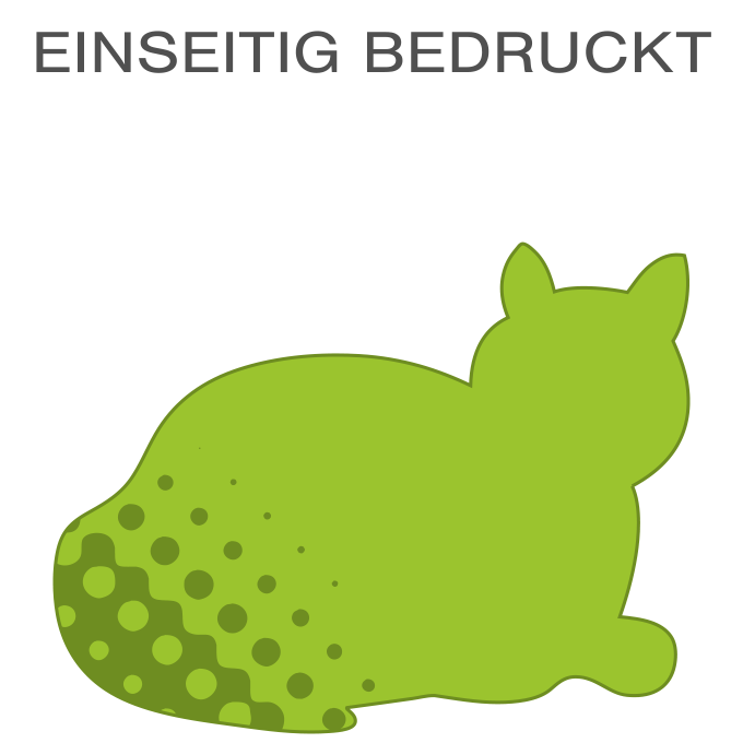 Hochwertige Fassadenfolie in Katze-Form konturgeschnitten <br>einseitig 4/0-farbig bedruckt