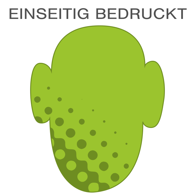 Hochwertige Fassadenfolie in Kopf-Form konturgeschnitten <br>einseitig 4/0-farbig bedruckt