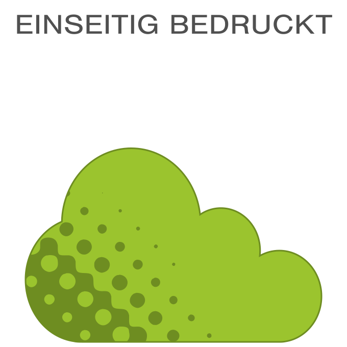 Hochwertige Fassadenfolie in Wolke-Form konturgeschnitten <br>einseitig 4/0-farbig bedruckt